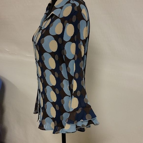 Cato Women's Large Retro Button Up Blouse - Picture 5 of 12